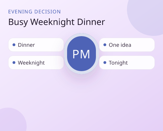 Programmatic infographic for a busy weeknight dinner