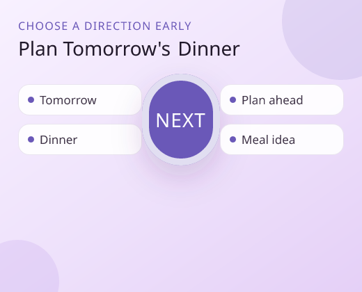 Programmatic infographic for planning tomorrow's dinner
