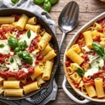 This Chicken Parmesan Pasta recipe uses only 6 ingredients and is made in ONE PAN! It’s our go-to easy dinner whenever we crave comfort food. A delicious chicken and pasta dish that everyone in the family will love!