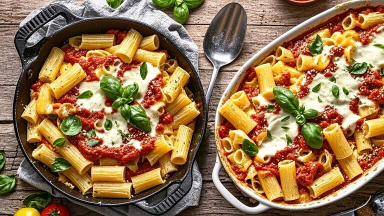 This Chicken Parmesan Pasta recipe uses only 6 ingredients and is made in ONE PAN! It’s our go-to easy dinner whenever we crave comfort food. A delicious chicken and pasta dish that everyone in the family will love!