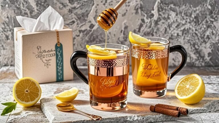 A hot toddy is perfect for a cold night, especially when you’re feeling under the weather. This warm cocktail is my go-to remedy for a nasty cough and a classic cold. It’s easy to make, much tastier than cough syrup, and once you learn how to make it, you’ll find relief in no time!