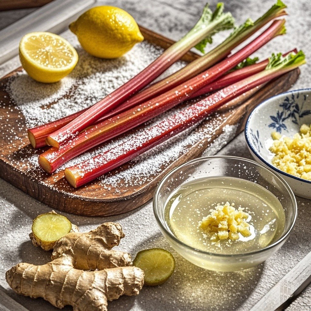 Rhubarb and ginger jam mary berry ingredients 
