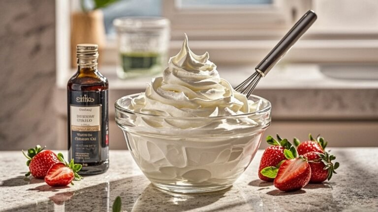 Today I want to share an easy recipe for whipped cream. You only need three ingredients to make it this recipe at home. With heavy cream, powdered sugar, and vanilla extract, you can create delicious whipped cream in just five minutes. It’s so much better than the store-bought kind. You will love how quick and simple it is to make!