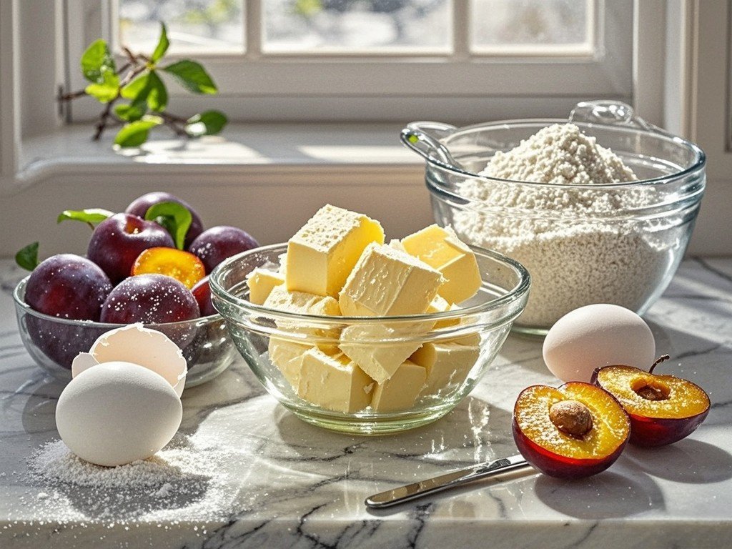 Mary Berry Plum and Almond Cake ingredients 