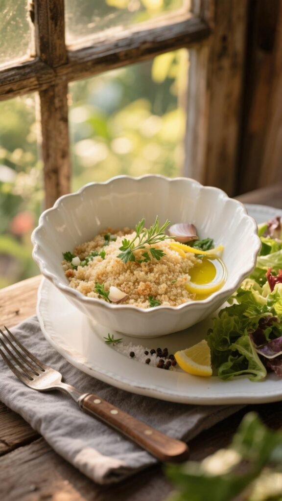 close-up of breadcrumb mixture in a bowl